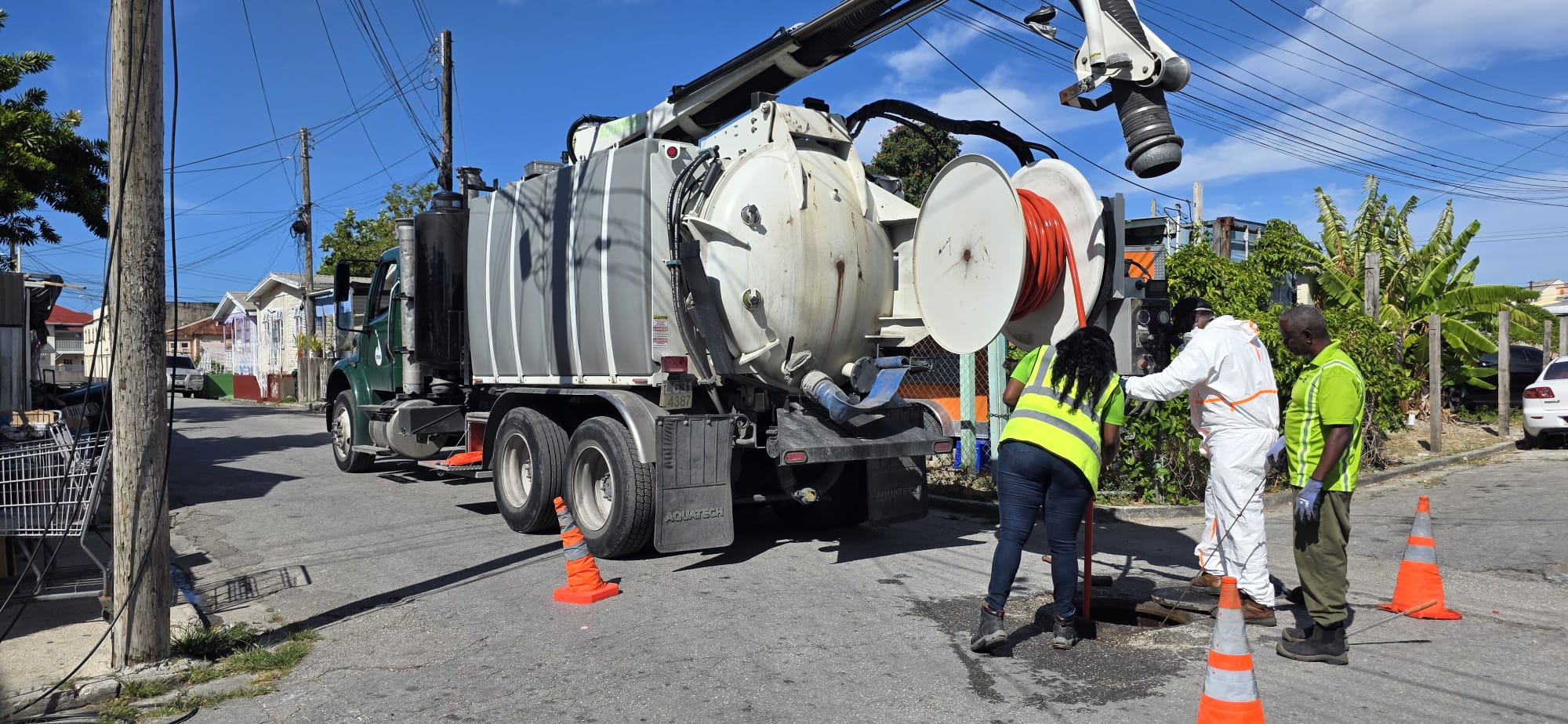 BWA Wastewater Division Flushes Sewer Lines on Combermere Street